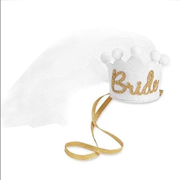 Mud Pie Accessories - Mud pie bride tiara and veil bridal shower bachelorette party hat